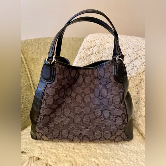 Coach Black and Gray Handbag with Signature Pattern | Ellie 25 - Picture 2 of 8